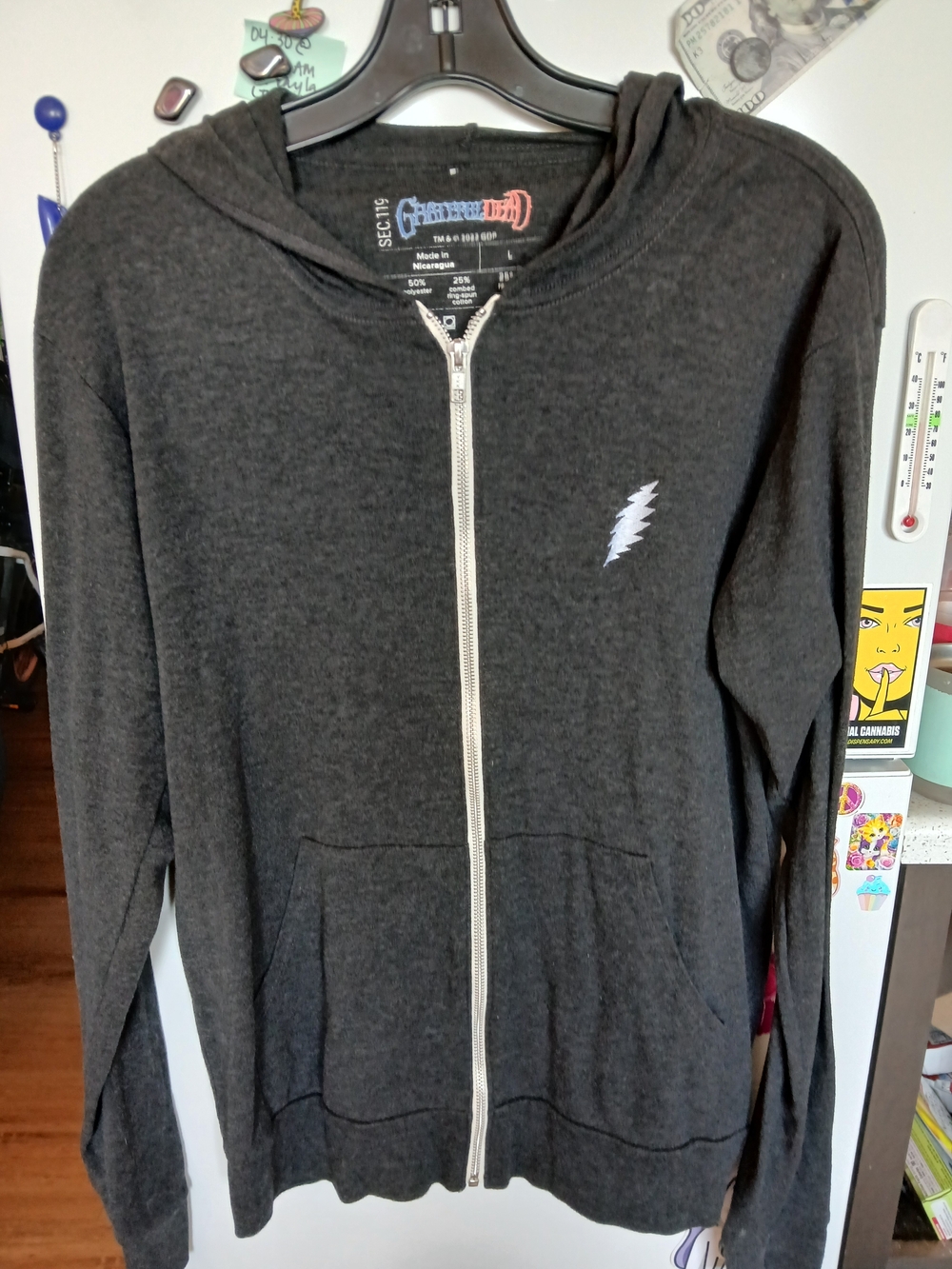 Grateful Dead Black Hoodie with Blue and Red Logo
